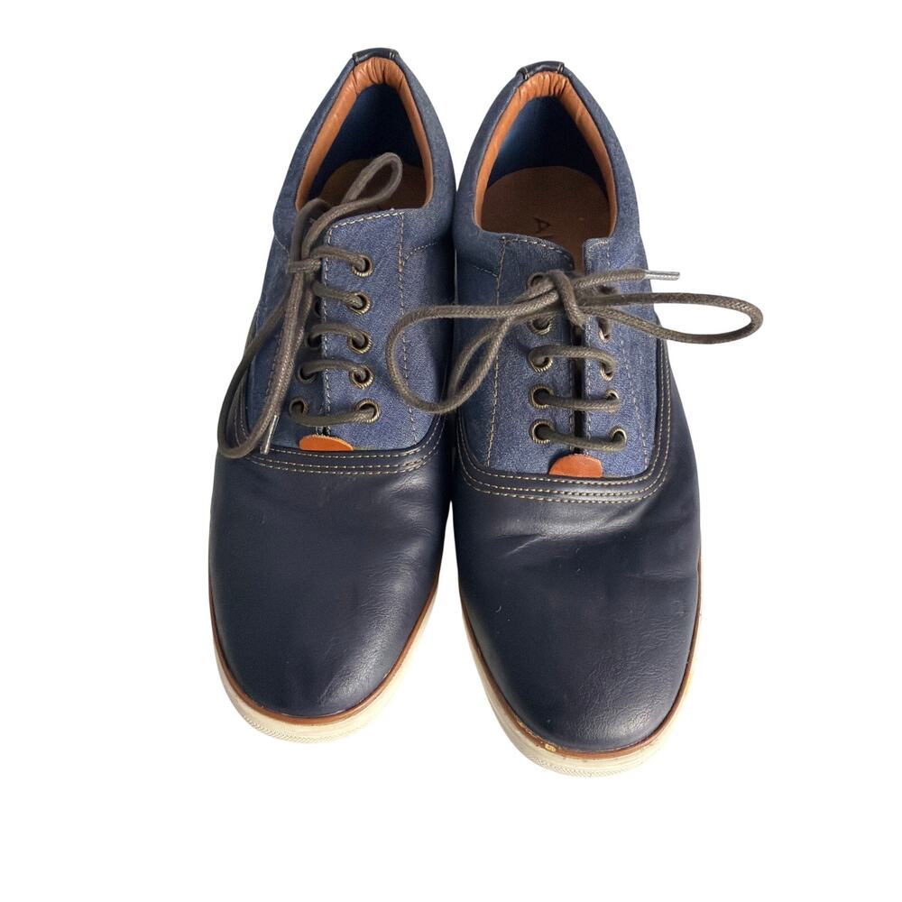 Aldo Men Blue Leather Casual Oxford Dress Shoes Sneaker Size 9